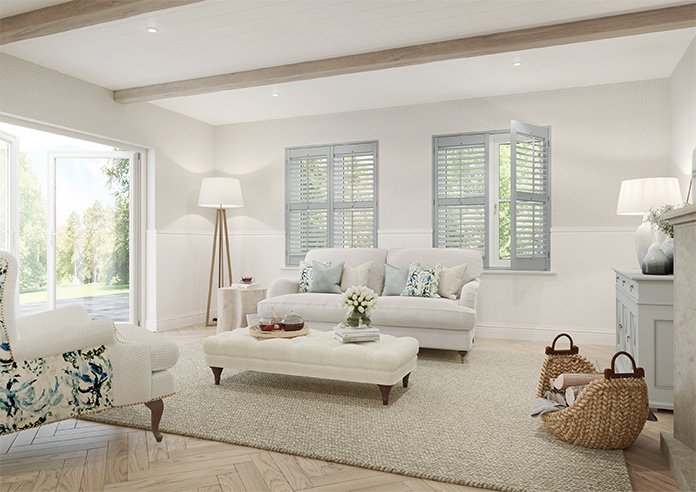 Kensington, Cloud Grey - Full Height Plantation Shutter - Image 7
